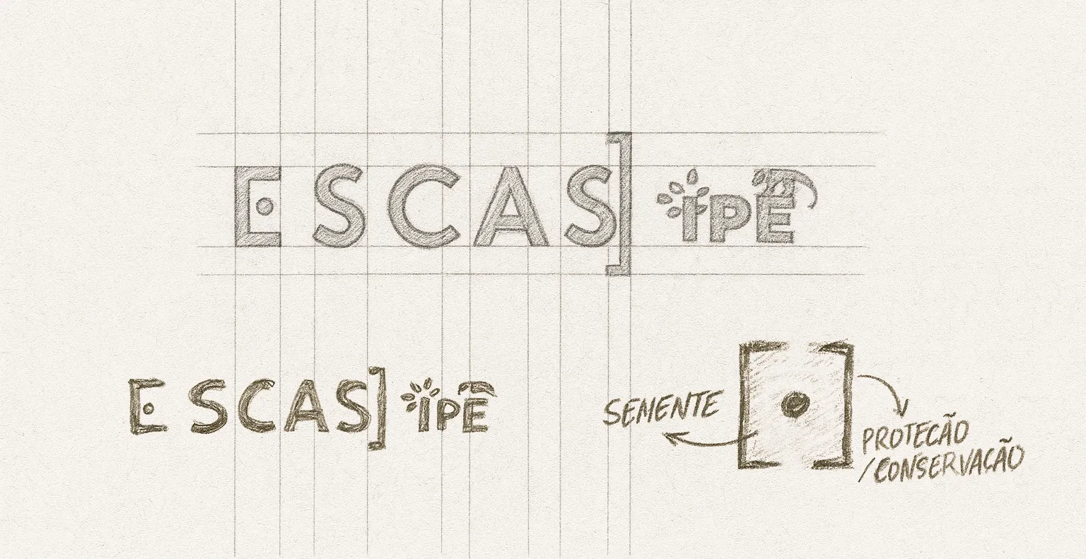 Estudo do símbolo desenhado no papel