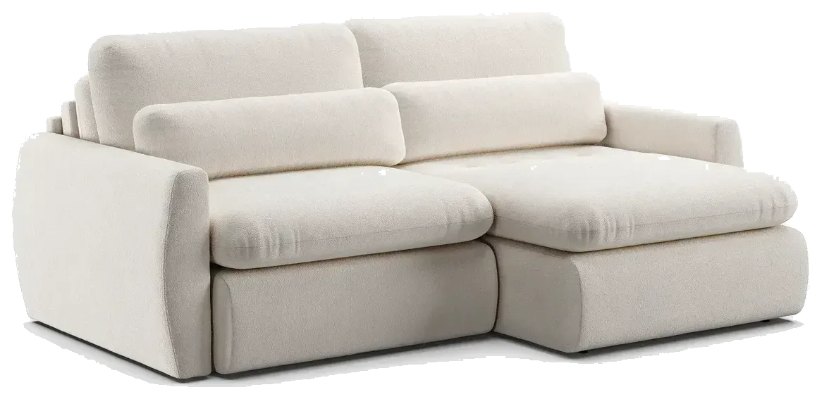 Sofá-cama Boreal no tecido Bouclé Alaska OffWhite