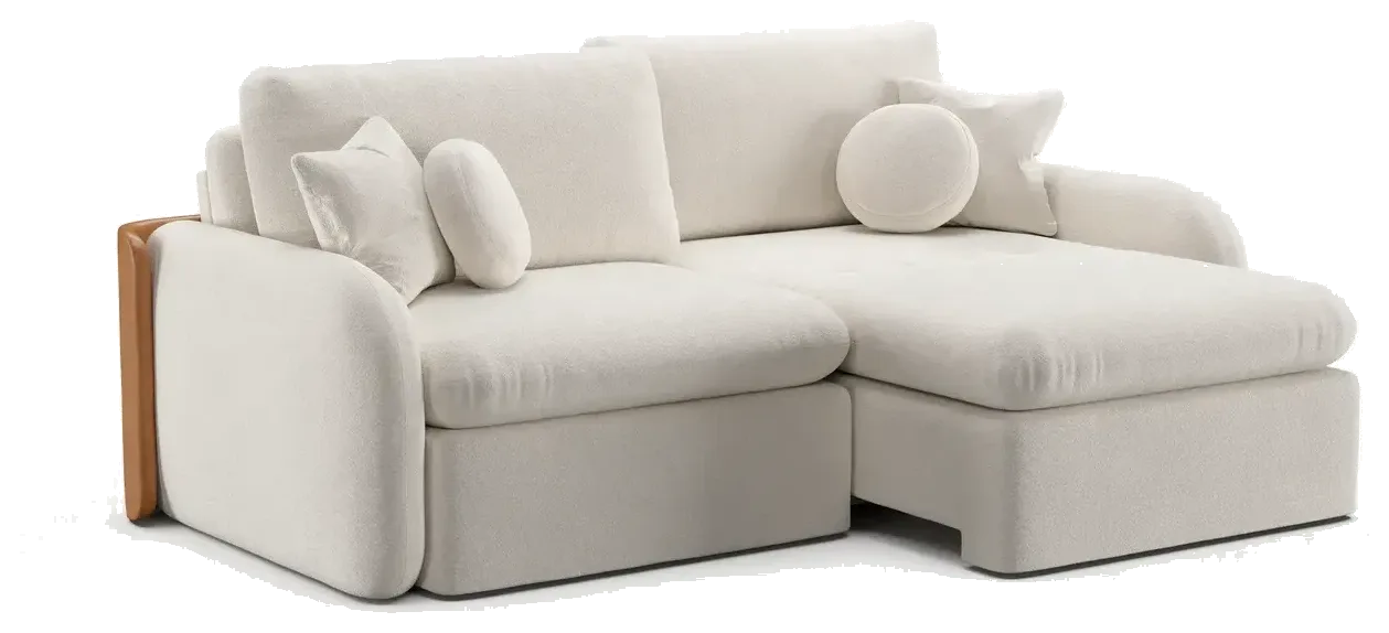 Sofá-cama Vegas no tecido Bouclé Alaska OffWhite